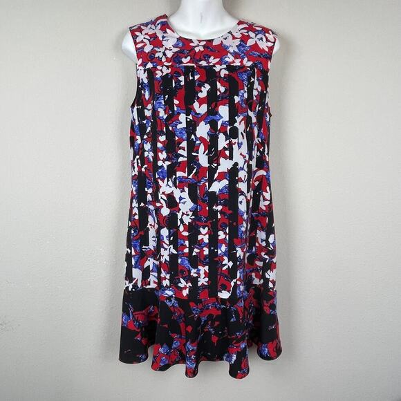 Peter Pilotto for Target Floral‎ Geometric Sleeveless Dress Flounce Hem Size M - Picture 5 of 8